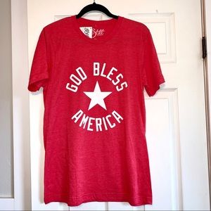 God Bless America patriotic Tee Shirt  Medium NWT July 4th